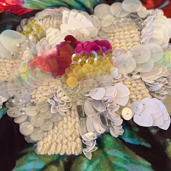 NWT ANTHROPOLOGIE Satin Beaded Tote - Picture 3 of 9